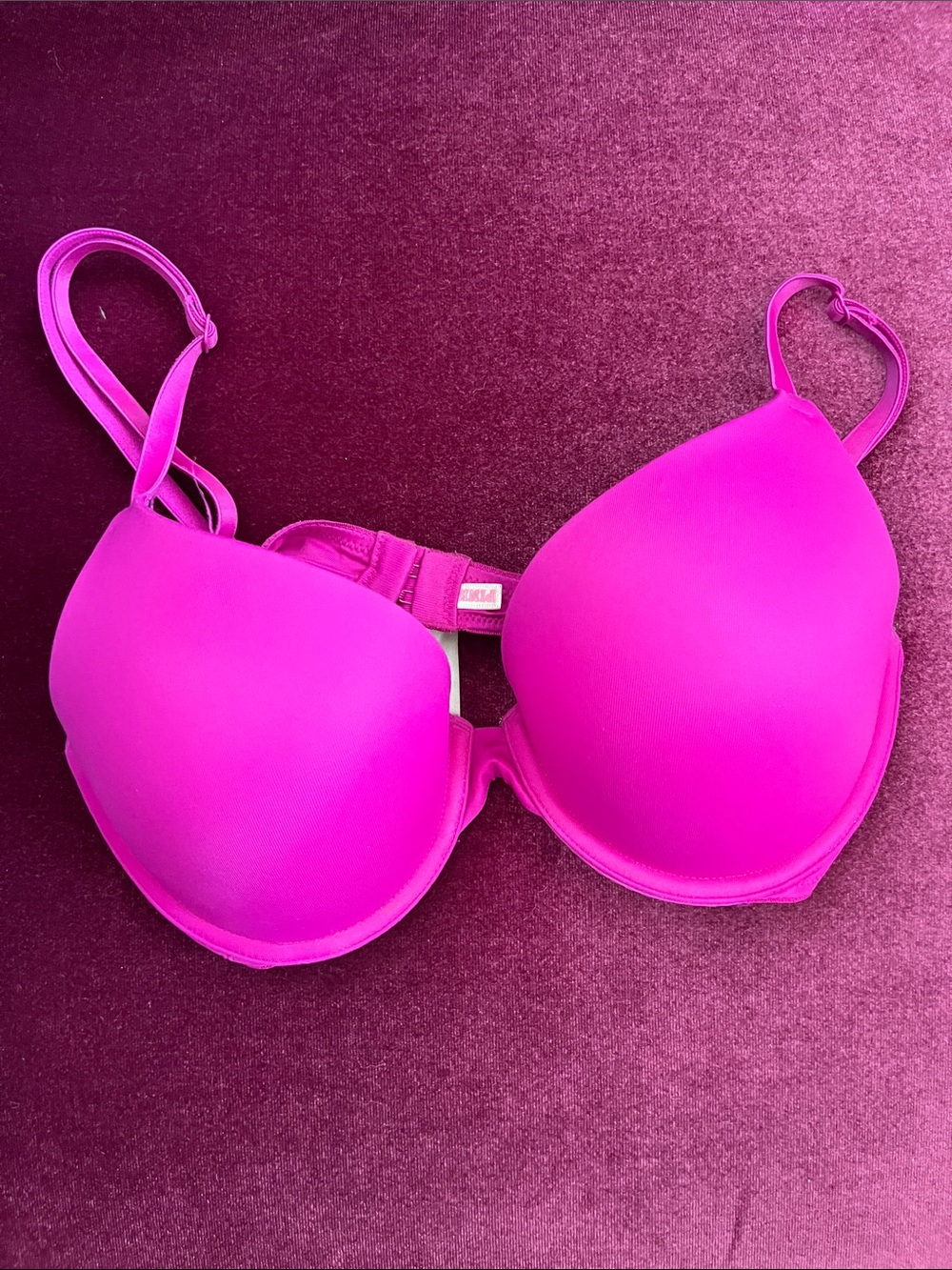 PINK Victoria Secret Wear Everwhere Push Up 34C Violet Electric Purple Pink  Bra